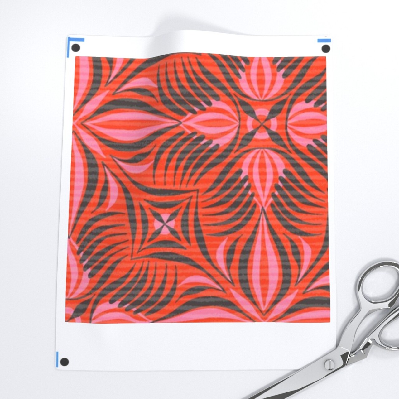 Retro Boho Geometric Hippie 1970S Red Brown Pink Custom Printed Fabric by Spoonflower Various Fabrics by the Yard or Fat Quarter